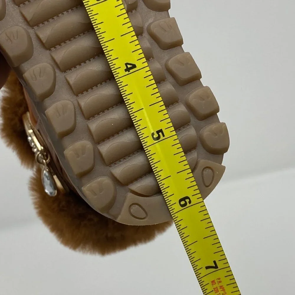 Toddler Girl Winter Snow Warm Boots With Faux Fur. Brown. Size 5.5